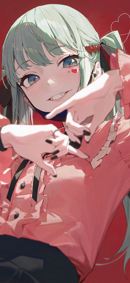 hatsune miku, girl, gesture, anime, art