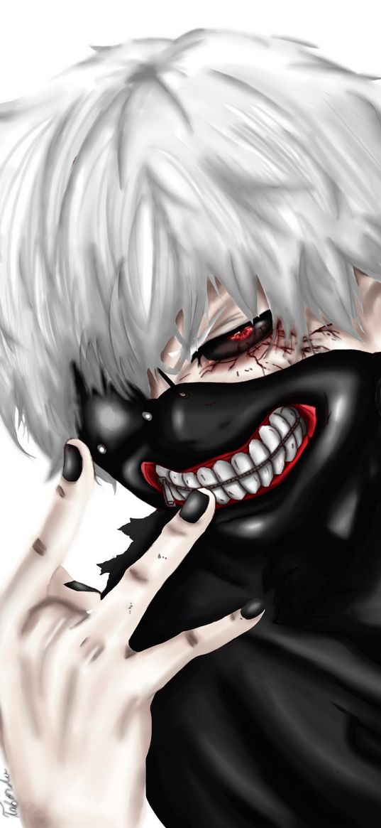 ken kaneki, tokyo ghoul, anime, character, fan art