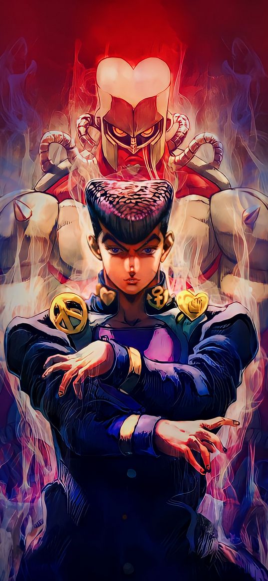 josuke higashikata, jojo's bizarre adventure, anime, characters, magic, art