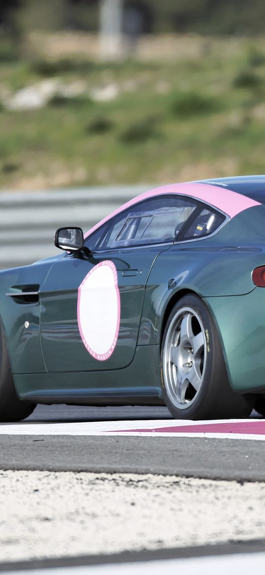 aston martin, v8, vantage, 2007, green, side view, sport, auto