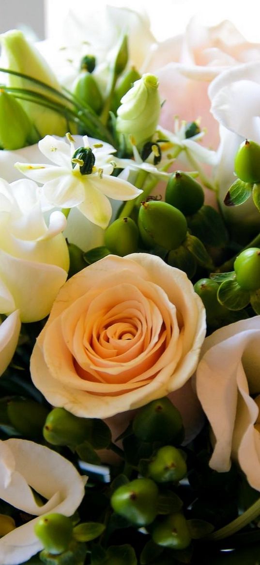 lisianthus russell, roses, flowers, bouquet, decoration, elegant