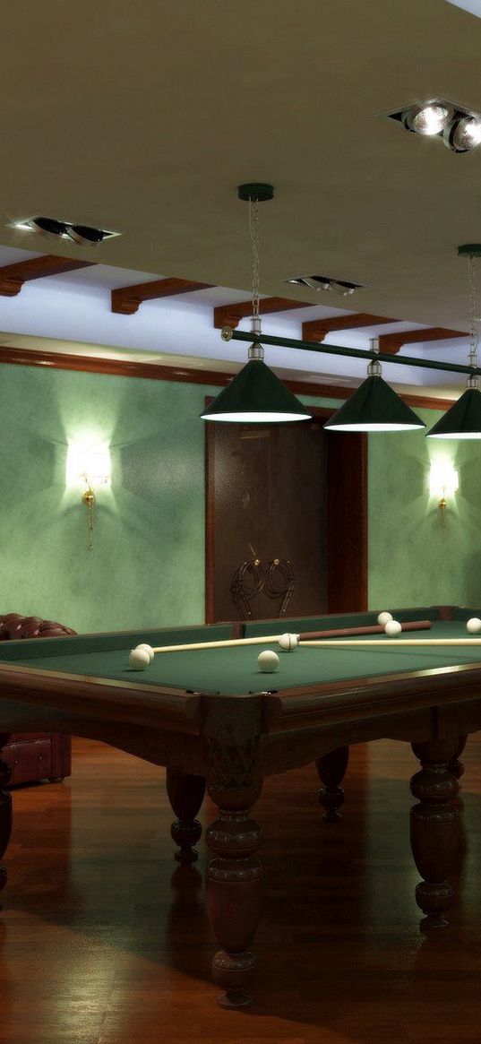 billiards, room, table, game