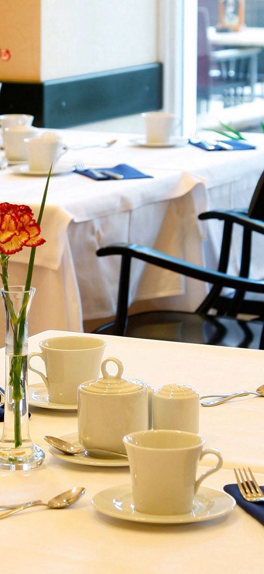 restaurant, table, appliances, chairs, interior