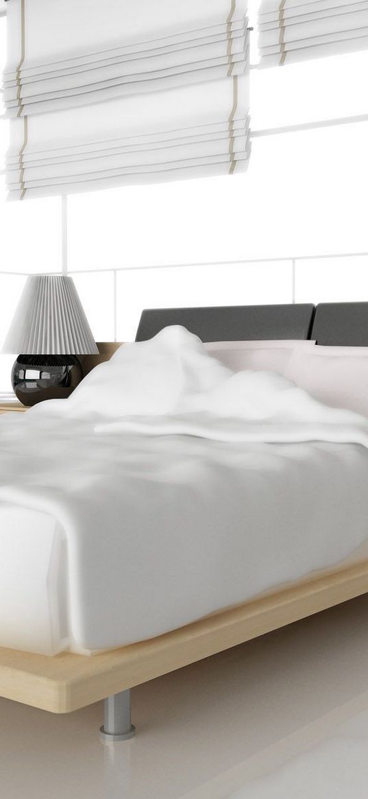 bed, bedding, light, interior, style