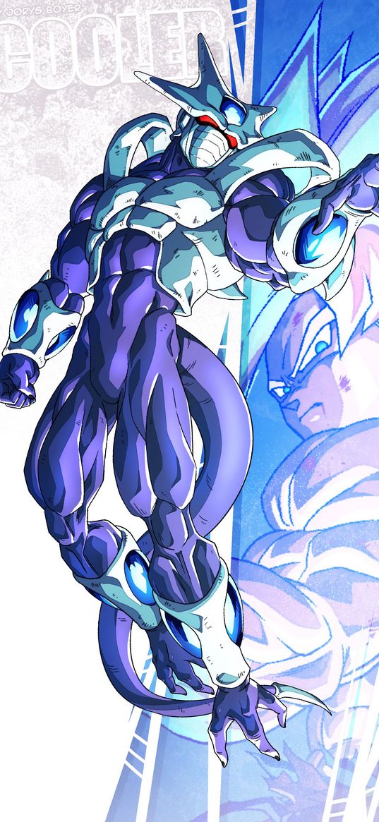 cooler, dragon ball, anime, character, inscription, art