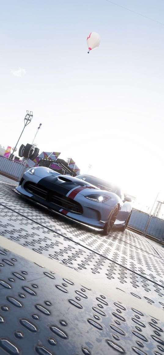 dodge viper acr, car, forza horizon 5, game, race, air balloon