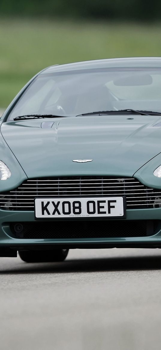 aston martin, v8, vantage, 2008, green, front view, style