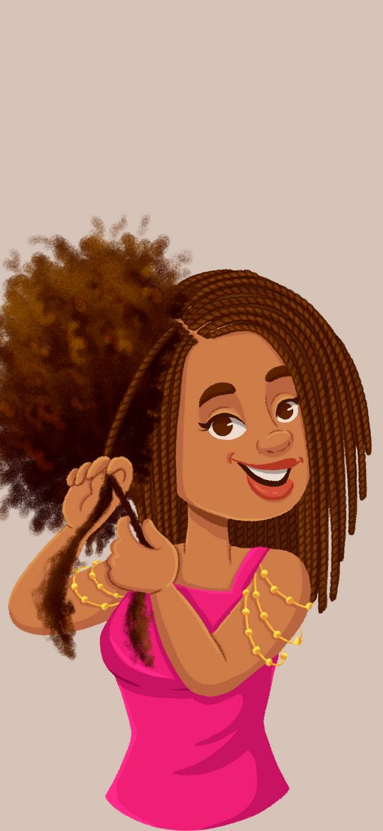 girl, dreadlocks, hairstyle, art