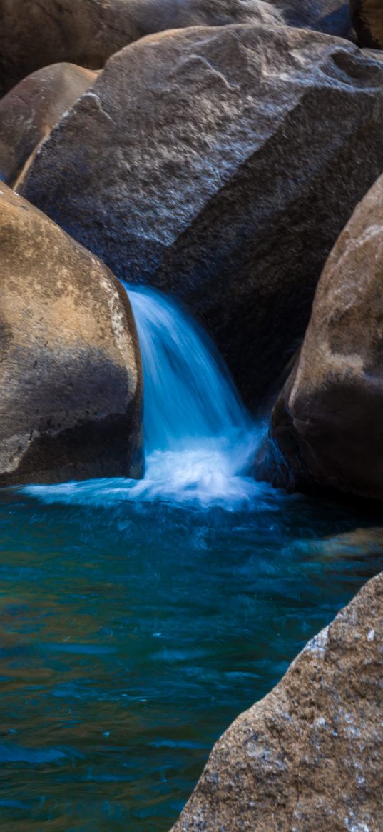 stones, water, cascade, nature