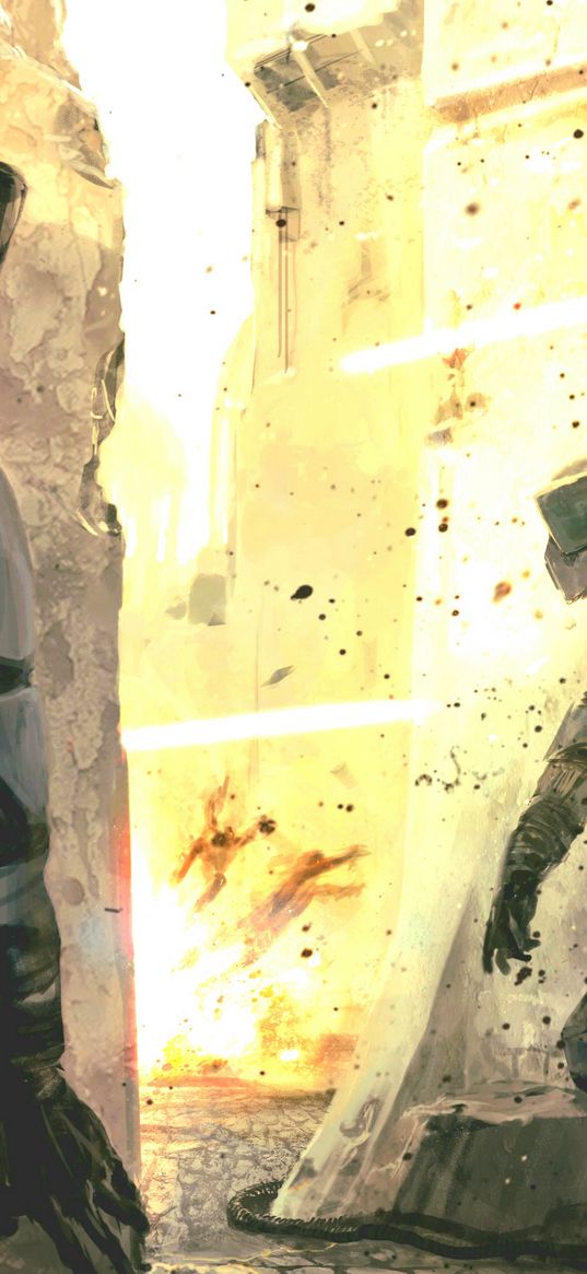 stormtrooper, star wars, bomb, explosion, art