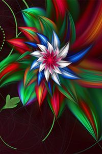 Preview wallpaper 3d, abstract, fractal, flowers