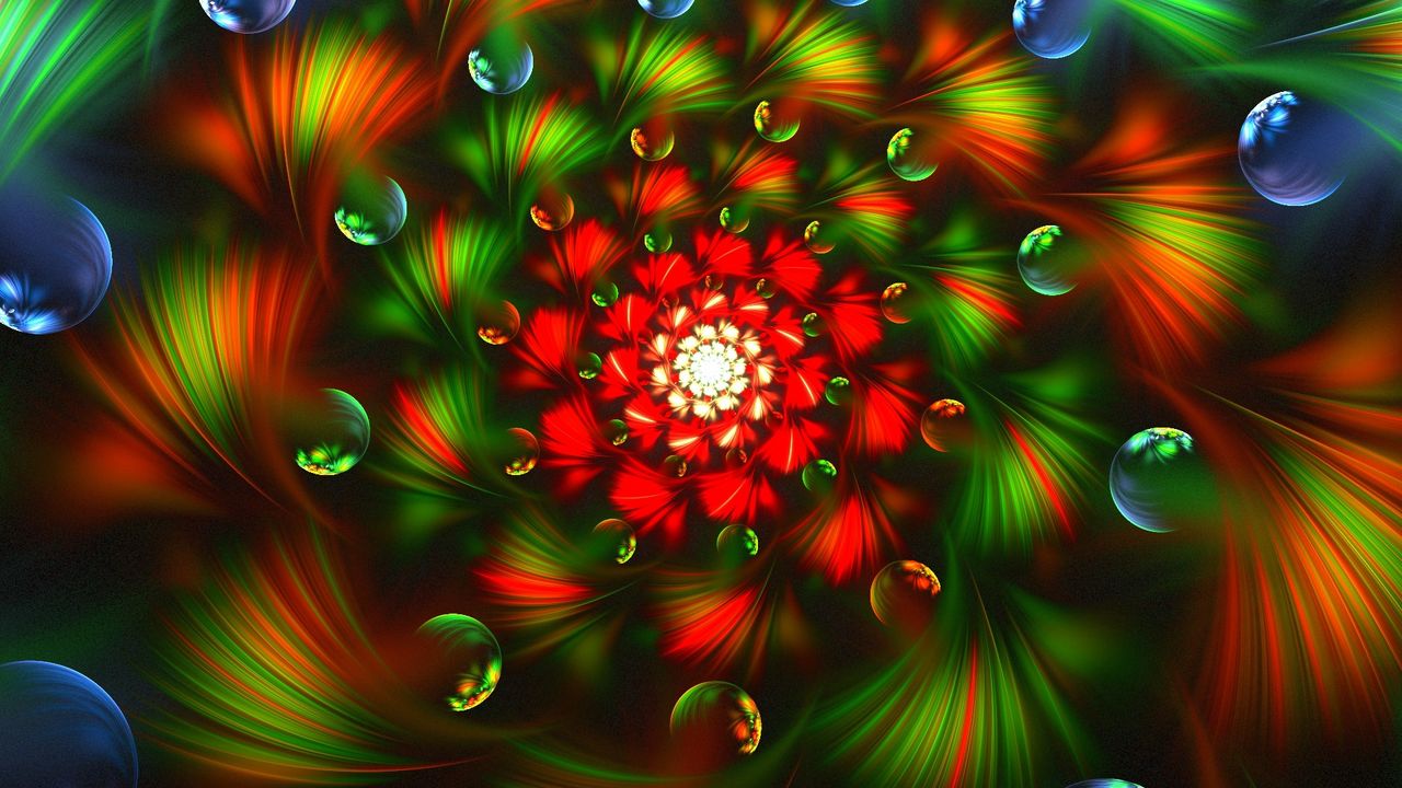 Wallpaper 3d, abstract, fractal, colorful, bright