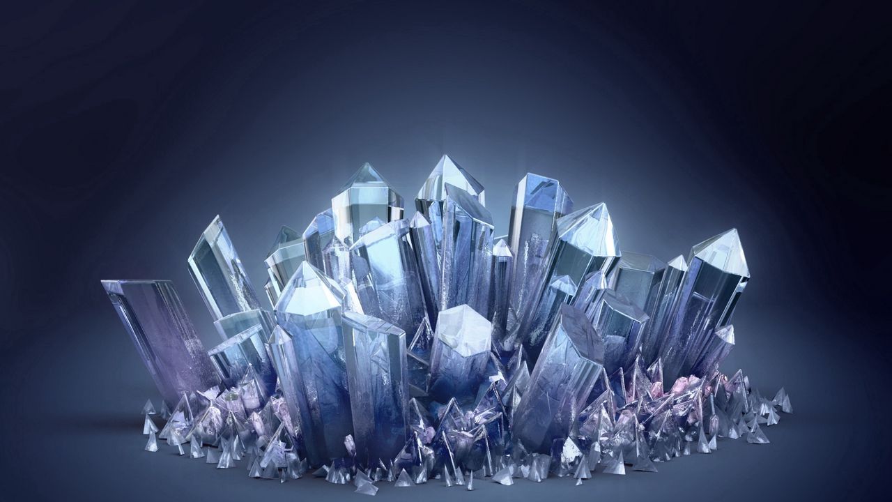 Wallpaper 3d, crystal, crystals, 3d crystal, blue crystal