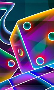 Preview wallpaper 3d, cube, dice, neon
