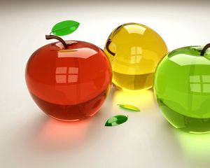 Preview wallpaper 3d, fruit, glass