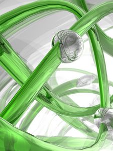 Preview wallpaper 3d, spiral, glass, green, white