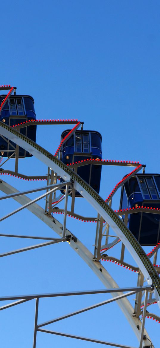 ferris wheel, construction, cabins, attraction