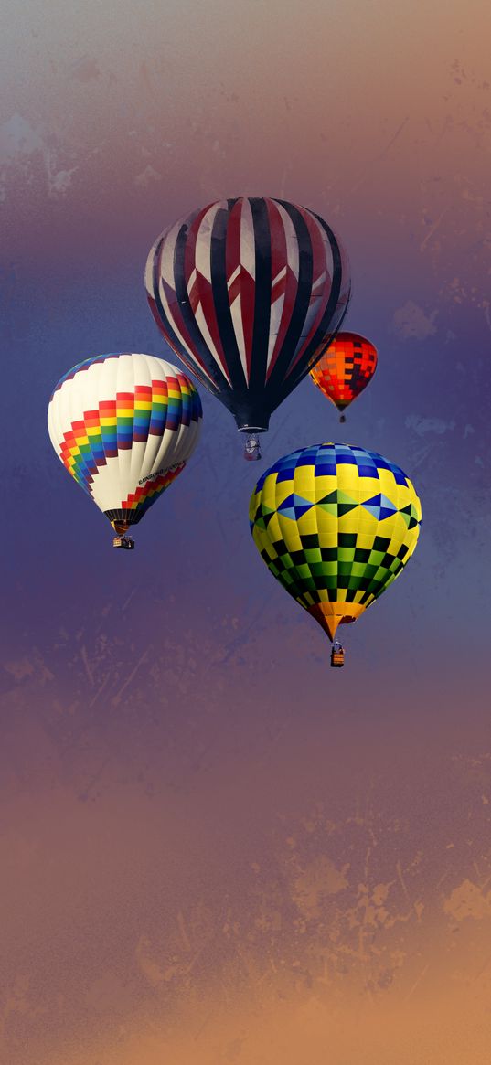 air balloon, flying, multicolored, sky