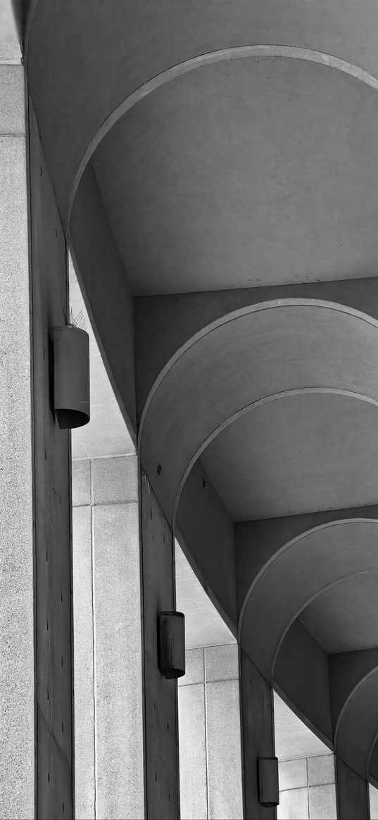 arches, building, architecture, stone, gray