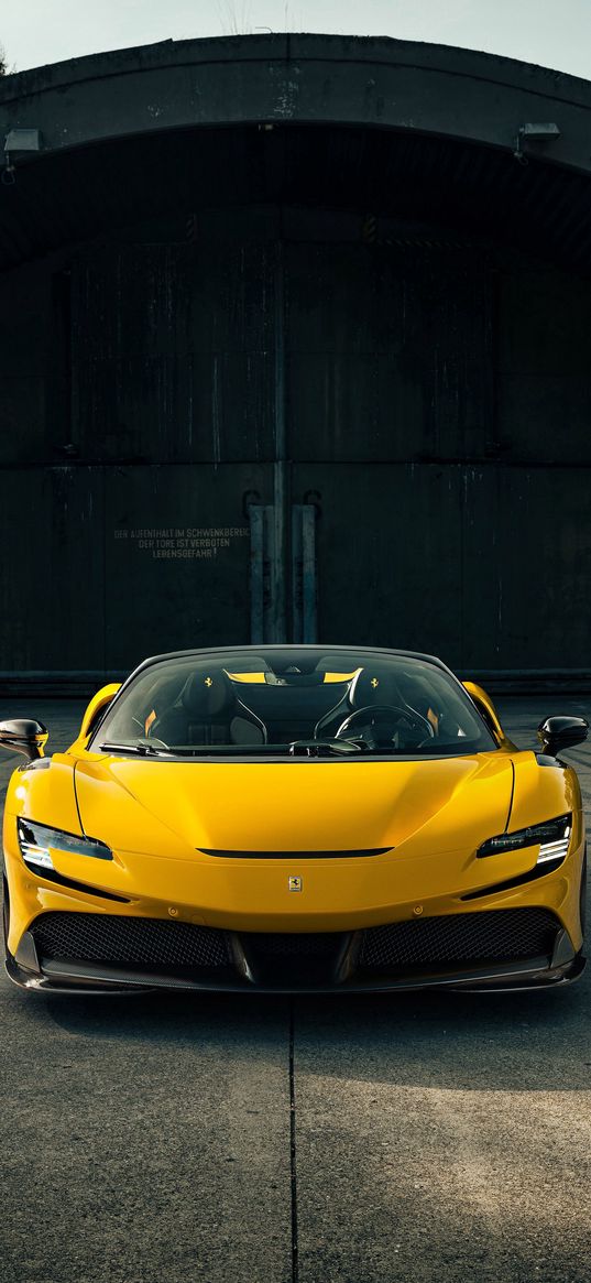 ferrari sf 90, ferrari, car, sports car, yellow