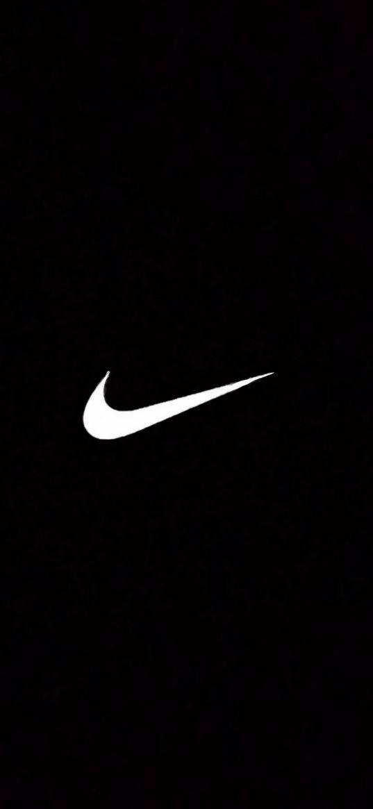 nike, logo, white, black background, minimalism