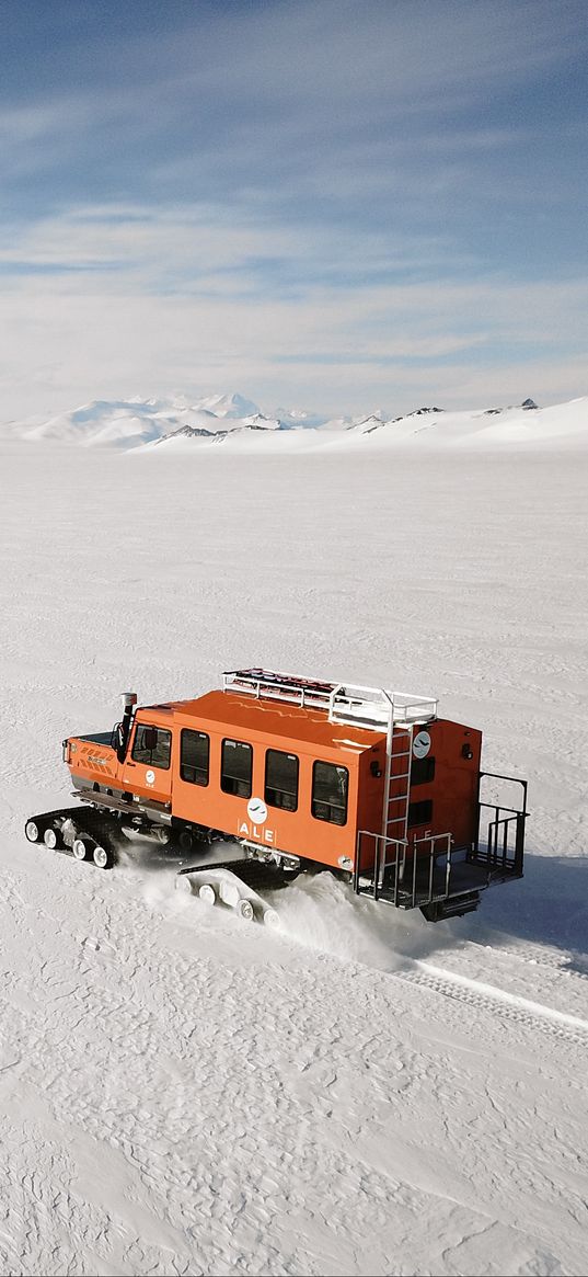 car, snowmobile, snow, winter