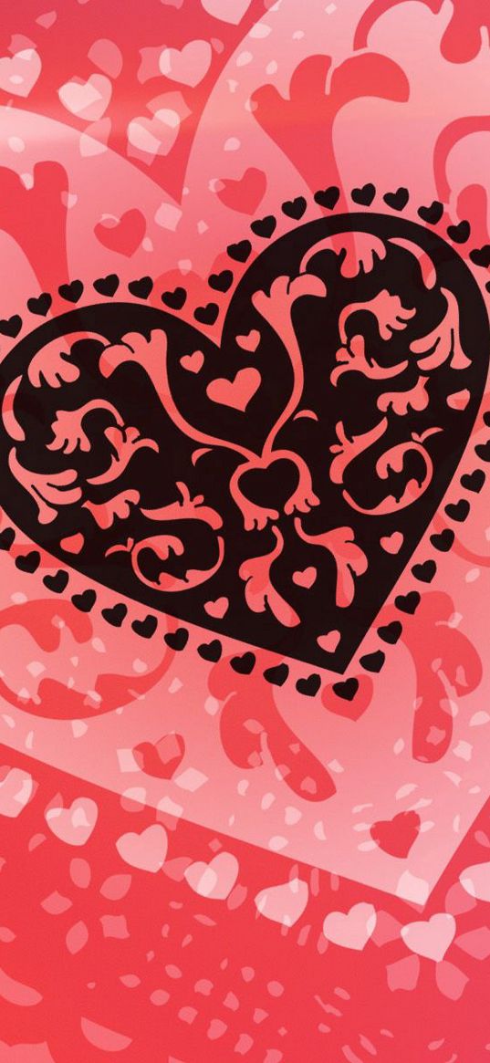 abstraction, pink, heart, pattern