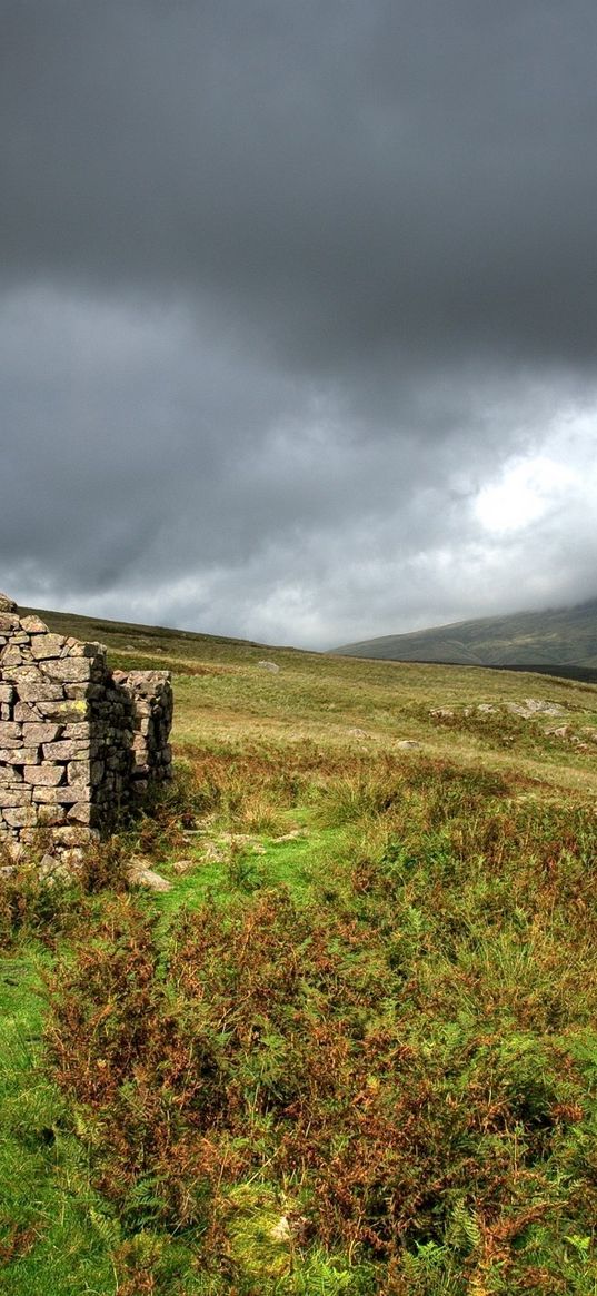 mountains, ruins, structure, scotland