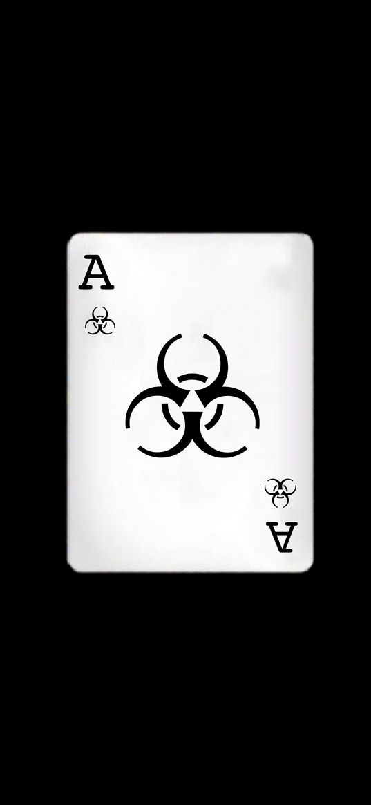 card, ace, radiation, black background