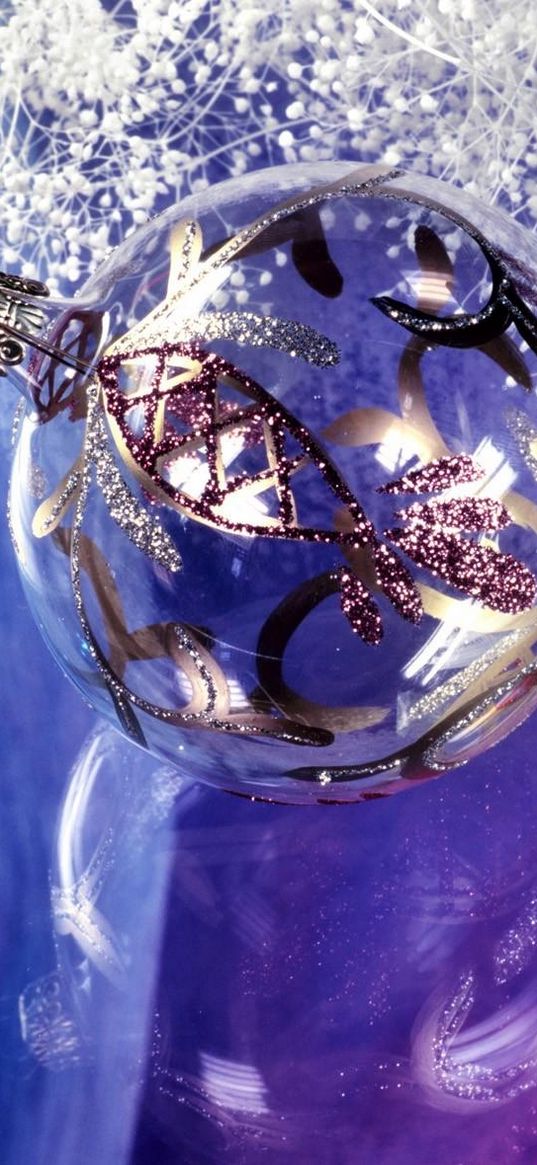 christmas decorations, balloon, surface, reflection, branches