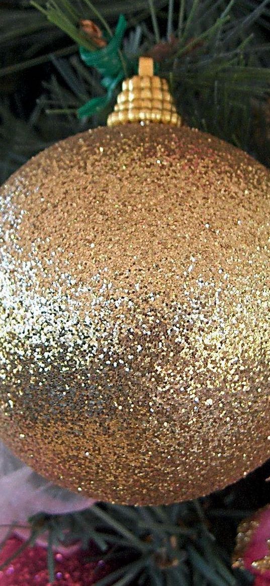 christmas tree, christmas decorations, balloon, glitter, gold, close-up