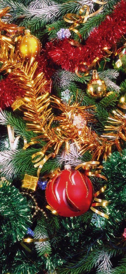 christmas tree, christmas decorations, tinsel, holiday, new year, mood