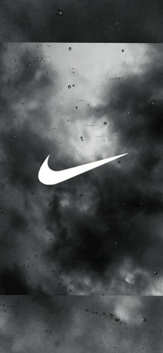 nike, logo, glass, drops, grey