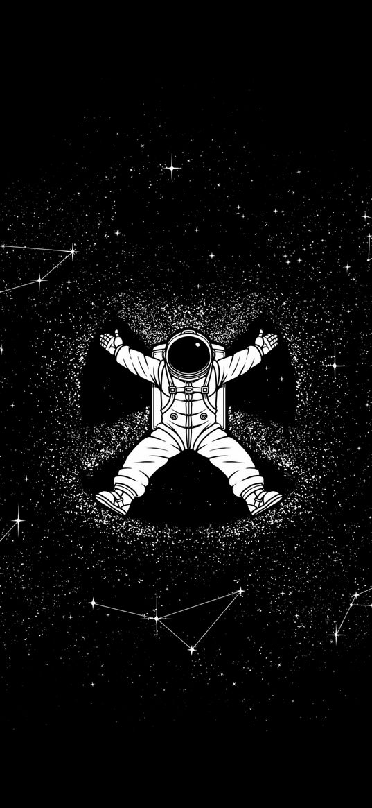 amoled, astronaut, minimal, space, black, art