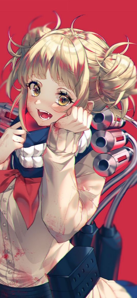 himiko toga, my hero academy, anime, girl, weapon, art