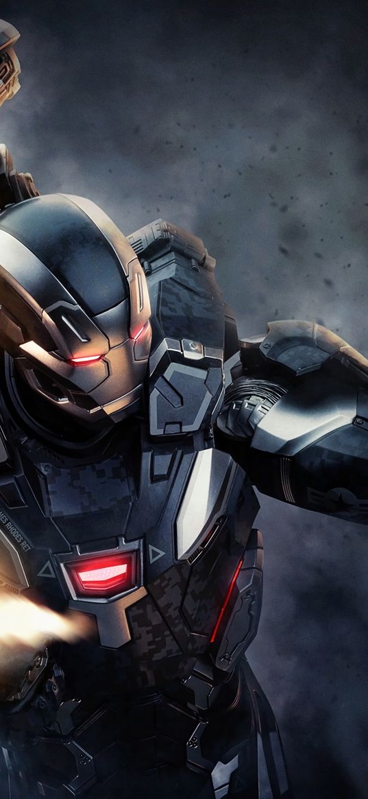 iron patriot, iron man, marvel, superhero, smoke