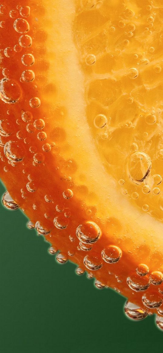 macro, orange, green, drops