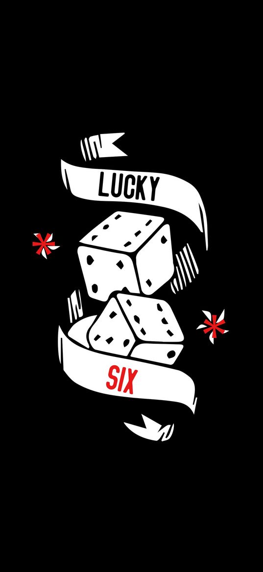 dice, inscription, luck, black background, art