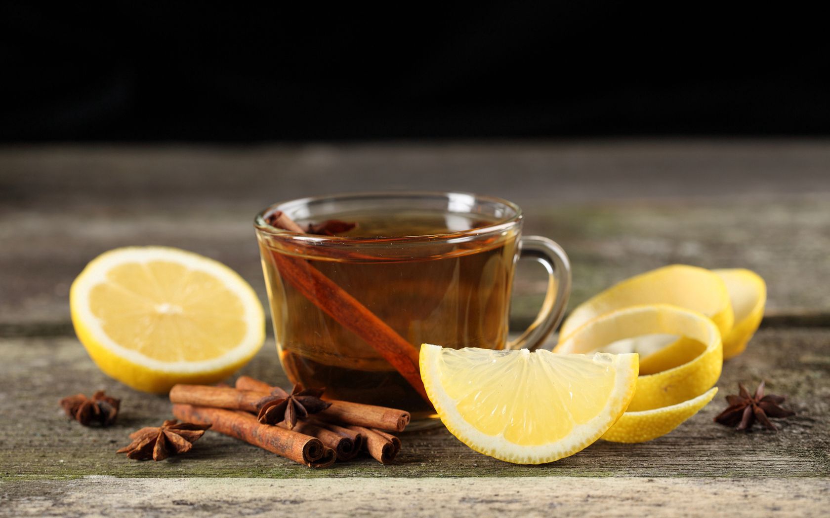 tea, cinnamon, lemon, stick, cup, transparent