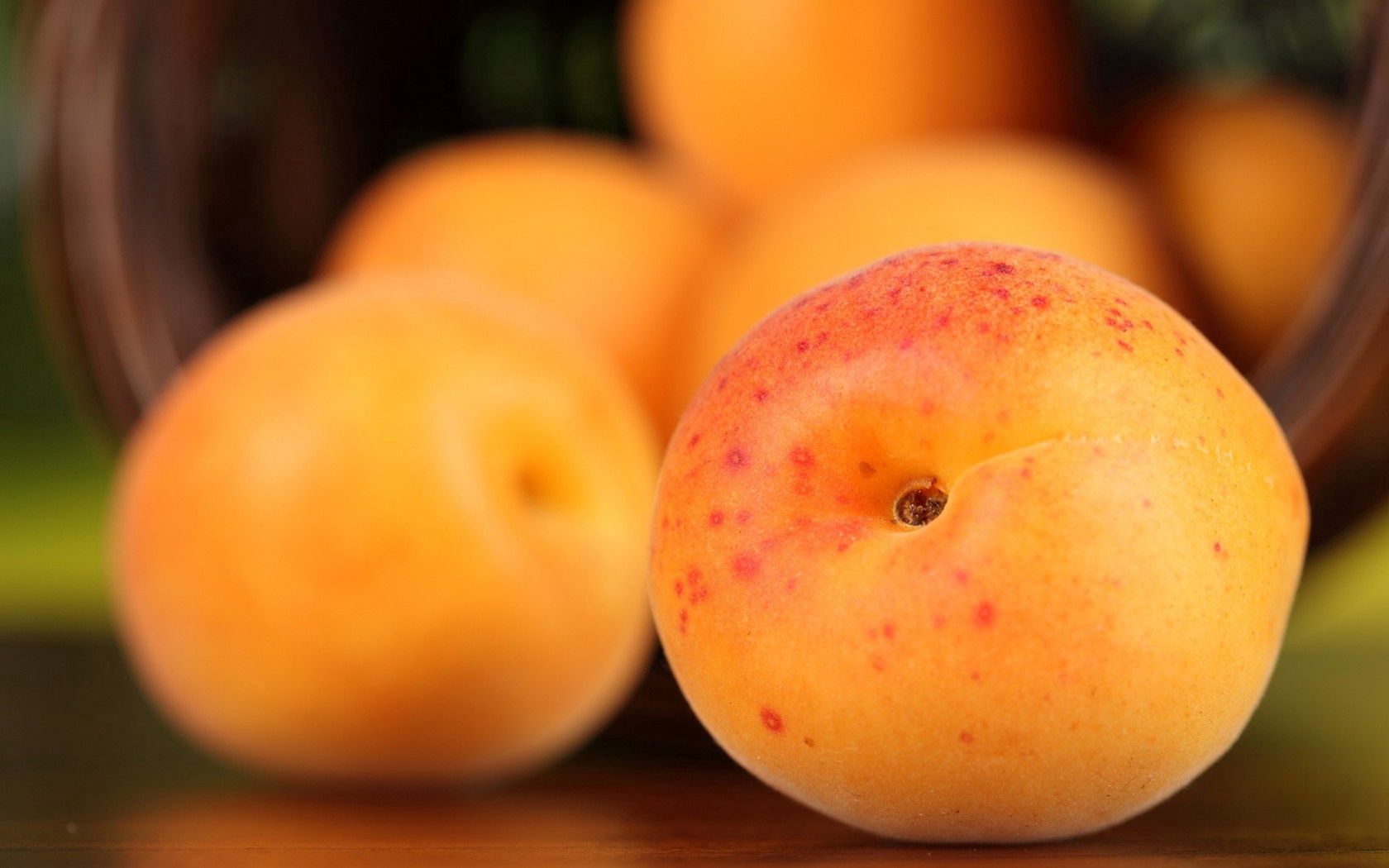 peaches, orange, fruit, basket