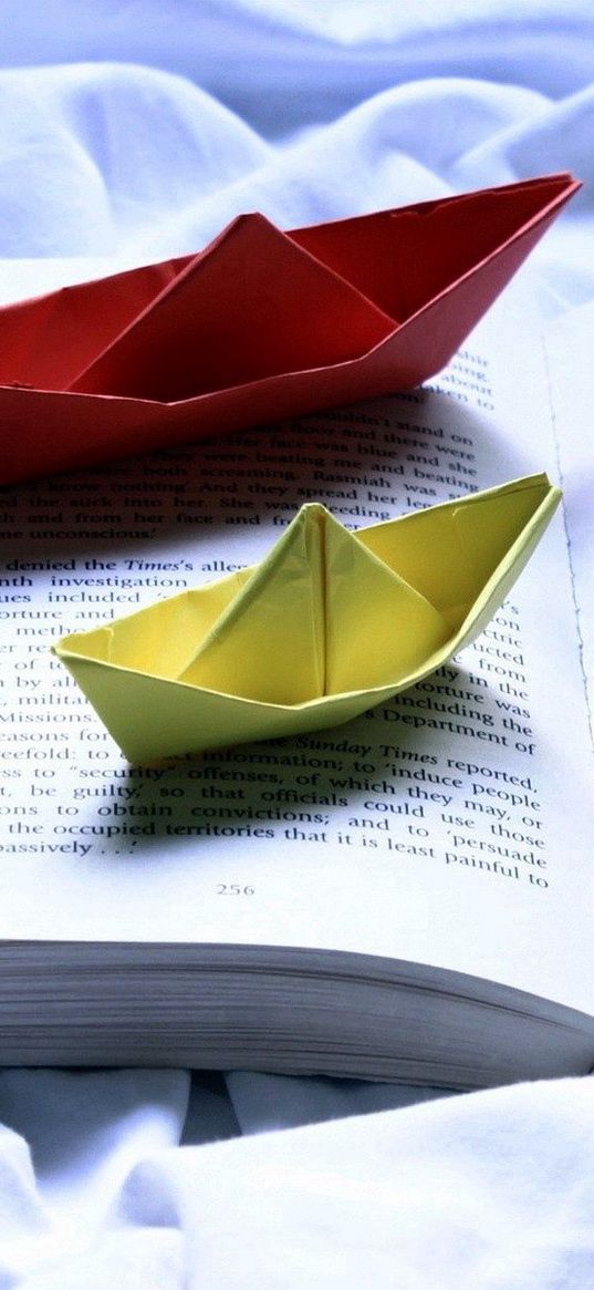 boats, book, paper, colored