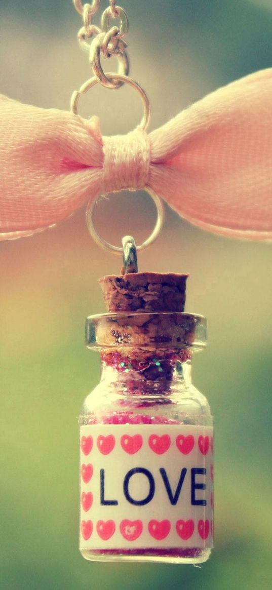 jar, pendant, ribbon, shape, love