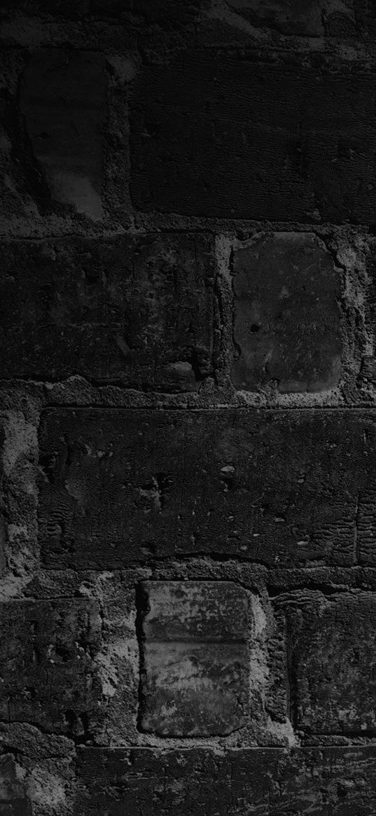 wall, brick, texture, shadow, black and white