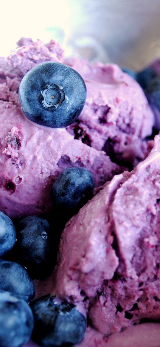 ice-cream, balls, bilberry, berry