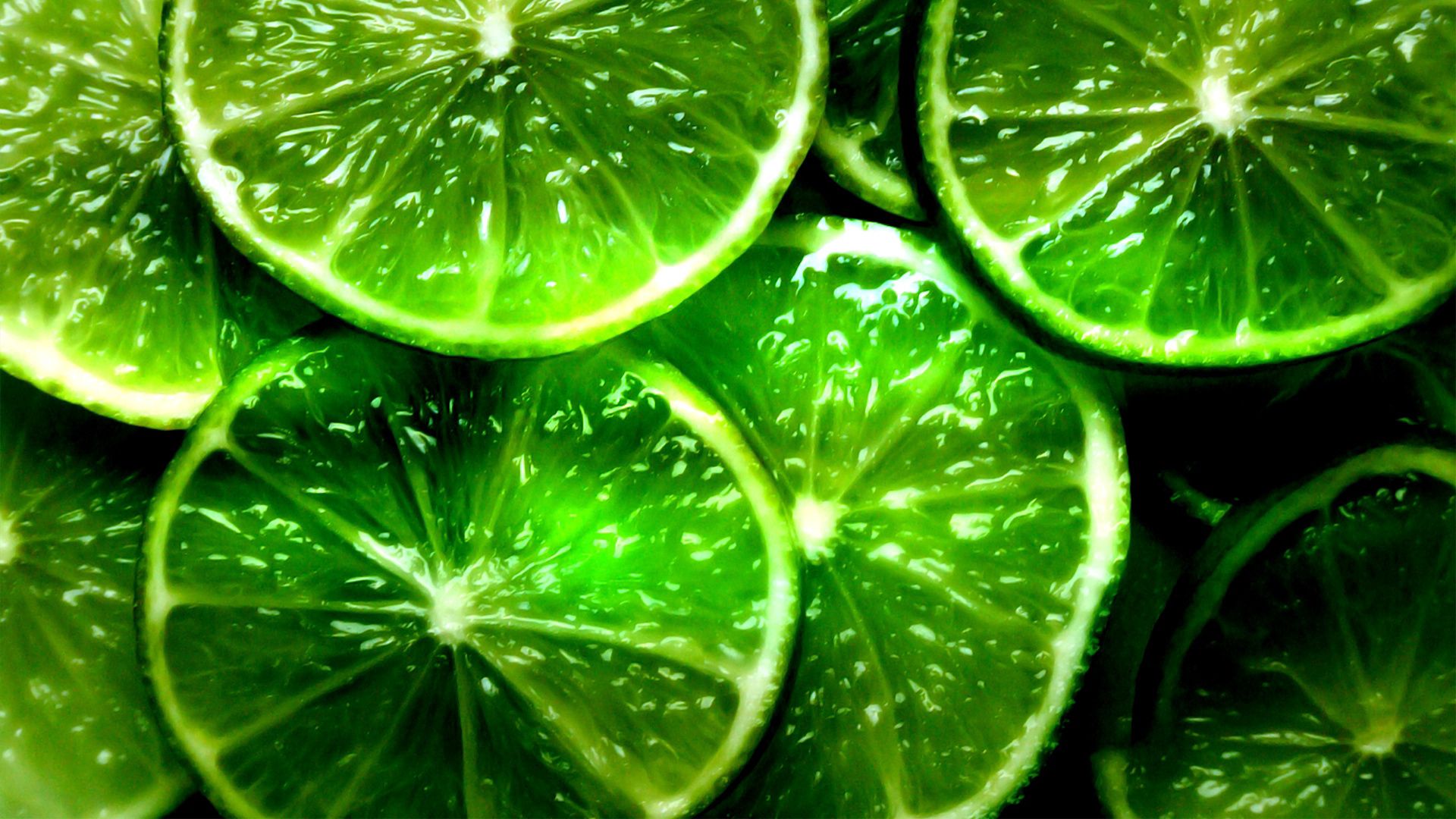 lime, segments, slices, green, background