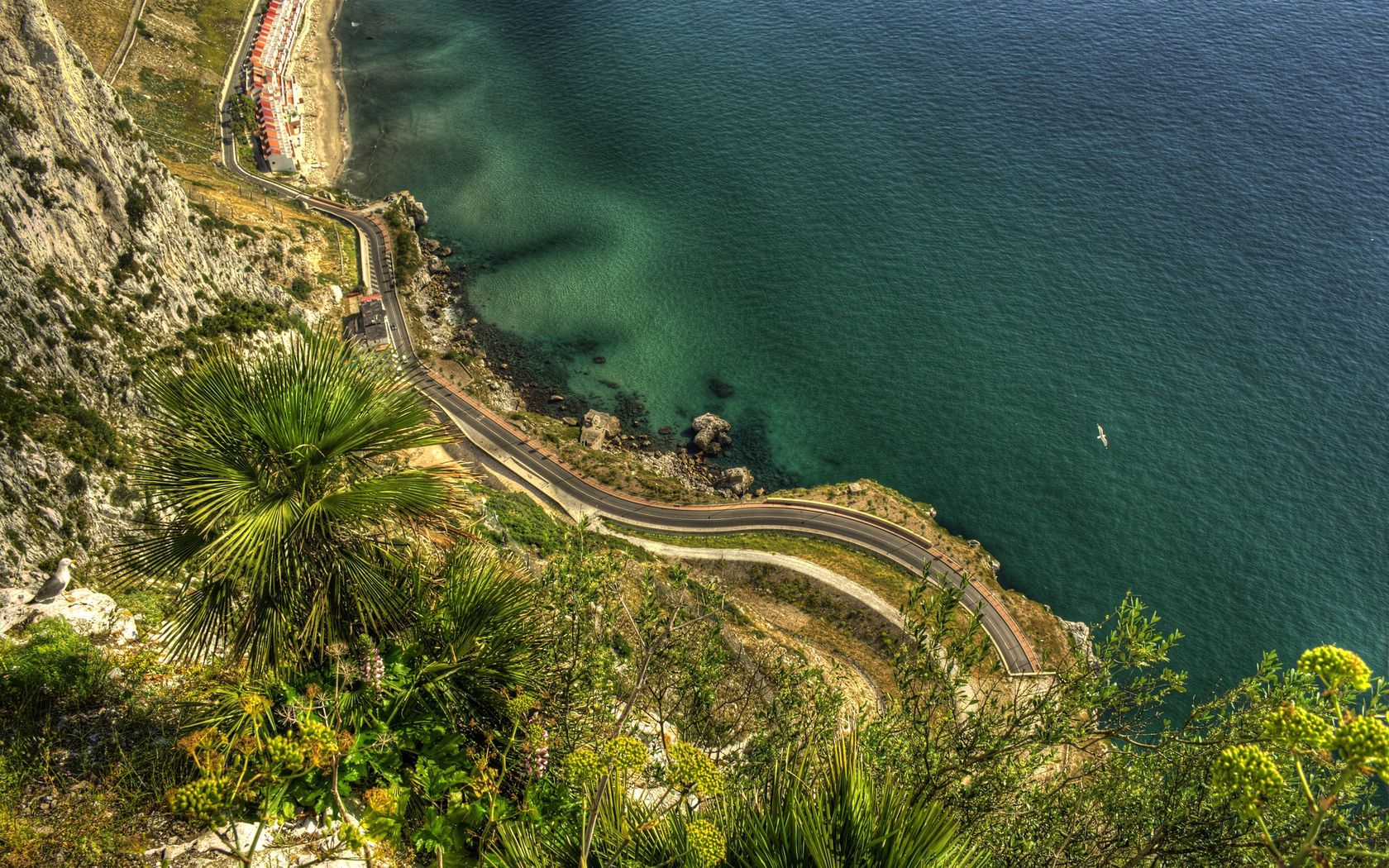 gibraltar, height, road, coast, gulf