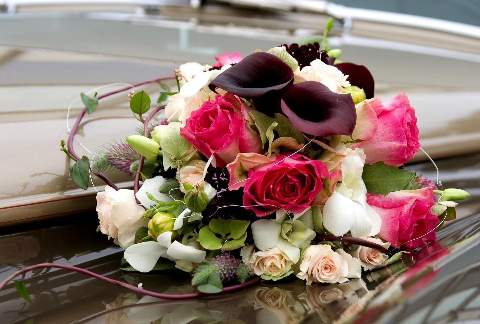 roses, calla lilies, flowers, bouquet, decoration