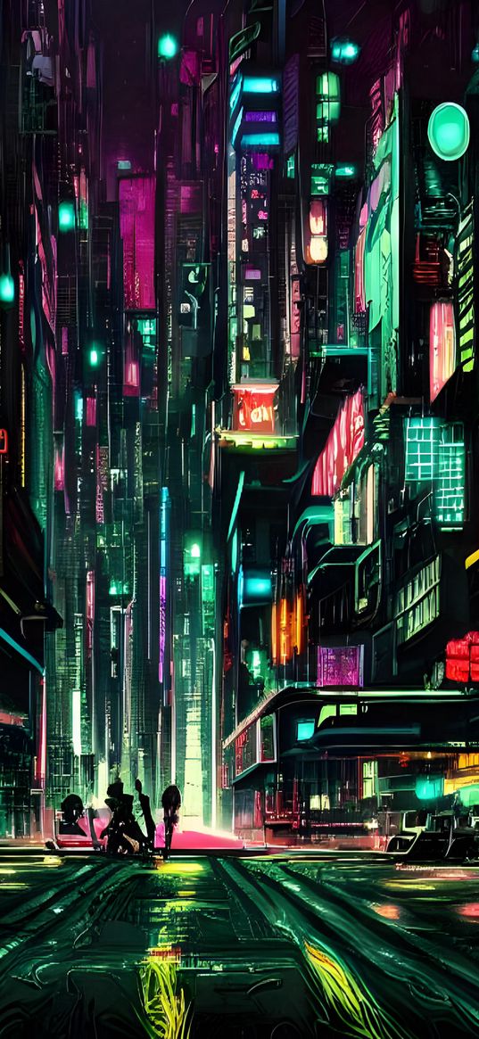 night city, neon, retro, cyberpunk