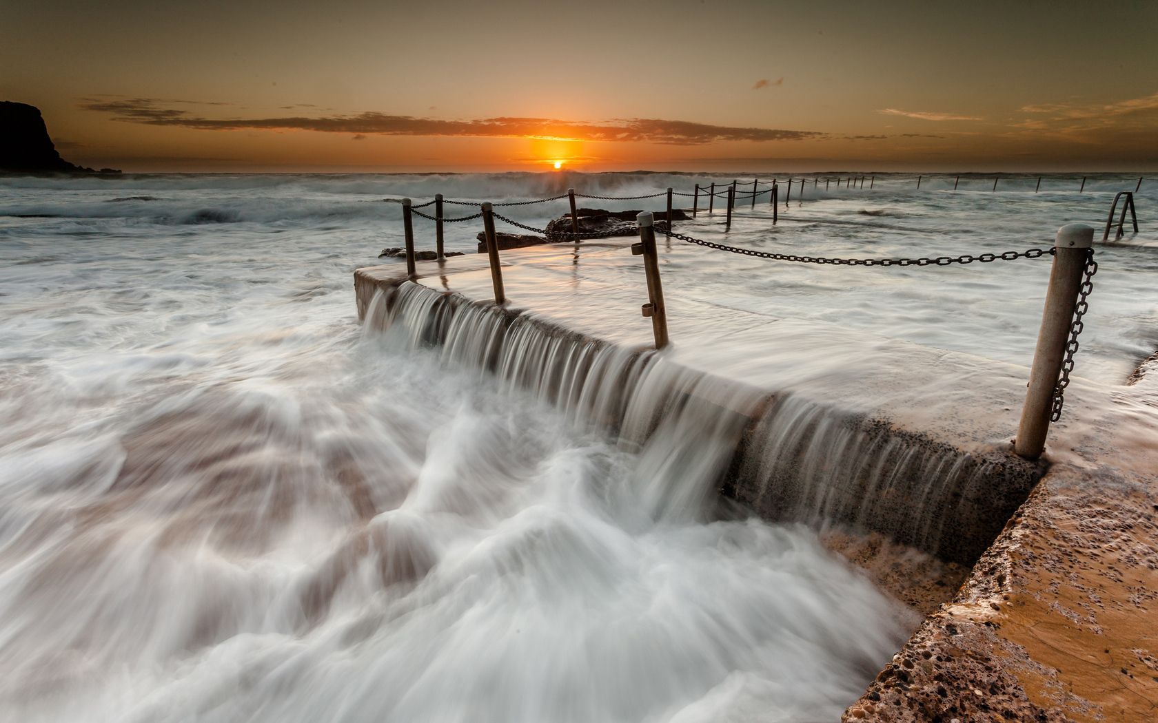 sea, breakwaters, storm, chains, protections