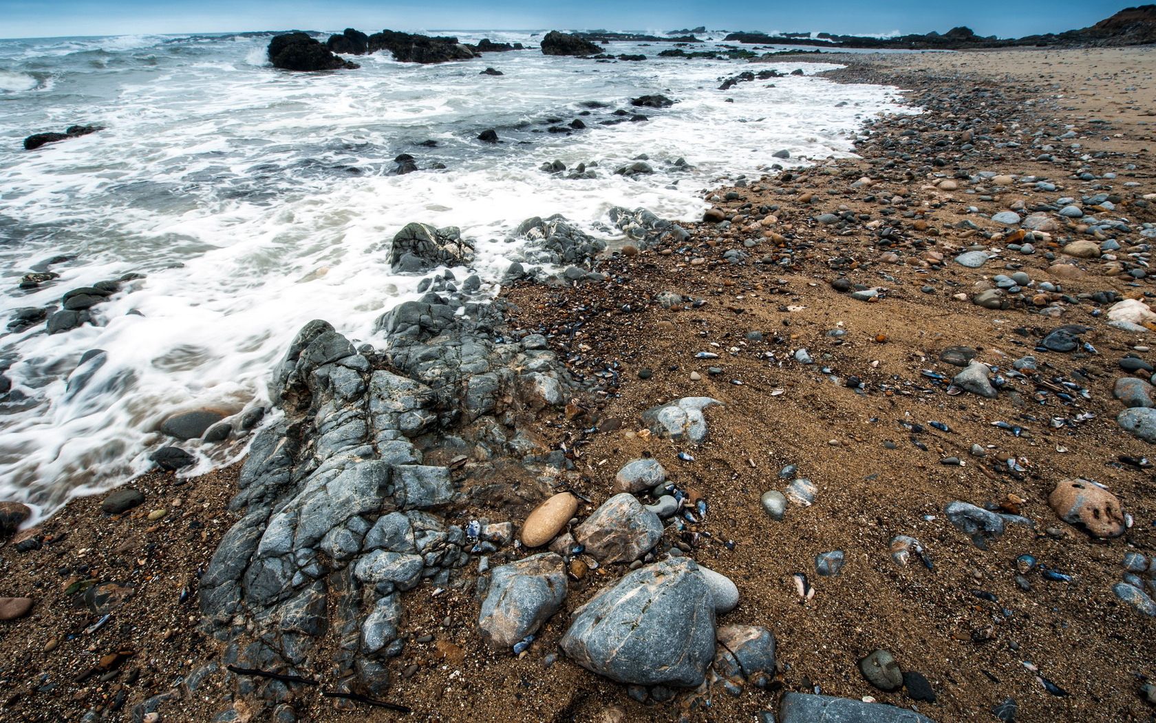 sea, stones, reeves